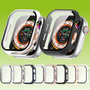 F�r Apple Watch Series 11 10 46 / 42mm Kunststoff H�lle + Schutz 9H Hart Glas