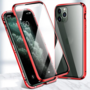F�r Apple iPhone 16 Beidseitiger 360 Magnet Glas H�lle Bumper Case Rot 