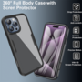 F�r Apple iPhone 16 Plus Full Body 360 Grad Hybrid Bumper Case Schwarz