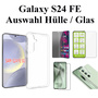 F�r Samsung Galaxy S24 FE 5G Silikon TPU H�lle Transparent H9 Hart Glas AUSWAHL