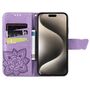 F�r Apple iPhone 16 Plus Kunstleder Wallet Schmetterling H�lle H- Lila