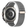 F�r Samsung Galaxy Watch Ultra 47mm Nylon Klettverschluss Armband Grau