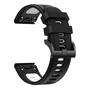 F�r Garmin Fenix E 47mm Zweifarbiges Silikon Armband Schwarz / Wei�