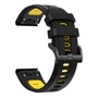 F�r Garmin Fenix E 47mm Zweifarbiges Silikon Armband Schwarz / Gelb