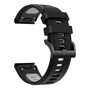 F�r Garmin Fenix E 47mm Zweifarbiges Silikon Armband Schwarz / Grau