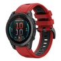 F�r Garmin Fenix E 47mm Zweifarbiges Silikon Armband Rot / Schwarz