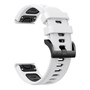 F�r Garmin Enduro 3 Zweifarbiges Silikon Sport Armband Wei� / Schwarz