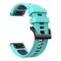 F�r Garmin Enduro 3 Zweifarbiges Silikon Sport Armband T�rkis / D Blau