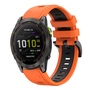 F�r Garmin Enduro 3 Zweifarbiges Silikon Armband Orange / Schwarz