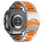 F�r Samsung Galaxy Watch Ultra 47mm Three Bead Metall Armband Orange