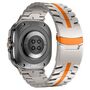 F�r Samsung Galaxy Watch Ultra 47mm Three Bead Metall Armband Orange