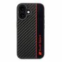 Audi Apple iPhone 16 Carbon Fiber Stripe Hardcase H�lle Schwarz