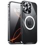 F�r Apple iPhone 16 Pro Max Magsafe Metall Schutz Design H�lle Schwarz