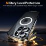 F�r Apple iPhone 16 Pro Max Magsafe Metall Schutz Design H�lle Schwarz