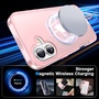 F�r Apple iPhone 16 Skin Feel MagSafe Ring Halter 360-Grad H�lle Rosa
