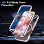 F�r Apple iPhone 16 Skin Feel MagSafe Ring Halter 360-Grad H�lle Rosa