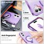 F�r Apple iPhone 16 Skin Feel MagSafe Ring Halter 360 Grad H�lle Lila