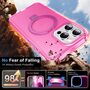 F�r Apple iPhone 16 Pro Skin Feel MagSafe Ring 360 Grad H�lle Pink