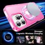 F�r Apple iPhone 16 Pro Skin Feel MagSafe Ring 360 Grad H�lle Pink