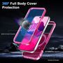 F�r Apple iPhone 16 Pro Skin Feel MagSafe Ring 360 Grad H�lle Pink