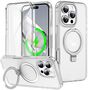 F�r Apple iPhone 16 Pro Skin Feel MagSafe Ring Grad H�lle Transparent