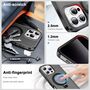 F�r Apple iPhone 16 Pro Max Skin Feel MagSafe Ring 360 H�lle Schwarz