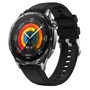 F�r Huawei Watch GT 5 46mm Design 18mm Sport Silikon Armband Schwarz