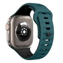 F�r Apple Watch SE 2023 44mm Silikon Wellenstruktur Armband Dunkelgr�n