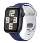 F�r Apple Watch SE 2023 40mm Silikon Wellenstruktur Armband Dunkelblau
