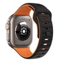 F�r Apple Watch Ultra 2 / 1 49mm Silikon Design Wellen Armband Schwarz