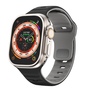 F�r Apple Watch Ultra 2 / 1 49mm Silikon Design Wellen Armband Schwarz