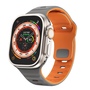 F�r Apple Watch Ultra 2 / 1 49mm Silikon Design Wellen Armband Grau