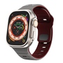 F�r Apple Watch Ultra 2 / 1 49mm Silikon Design Wellen Armband Grau