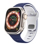 F�r Apple Watch Ultra 2 / 1 49mm Silikon Design Wellen Armband D- Blau