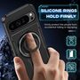 F�r Google Pixel 9 Pro XL Carbonfaser Ringhalter Hybrid TPU H�lle Case