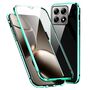 F�r Xiaomi 14T Beidseitiger 360 Grad Magnet Glas Bumper H�lle Gr�n
