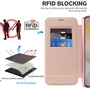 F�r Samsung Galaxy S24 FE Magsafe Kunstleder RFID Schutz H�lle Rosa