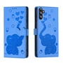 F�r Samsung Galaxy A16 Kunstleder Book Wallet Elefant H�lle Case Blau