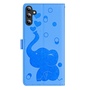 F�r Samsung Galaxy A16 Kunstleder Book Wallet Elefant H�lle Case Blau