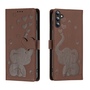 F�r Samsung Galaxy A16 Kunstleder Book Wallet Elefant H�lle D- Braun