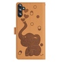 F�r Samsung Galaxy A16 Kunstleder Book Wallet Elefant H�lle Hellbraun