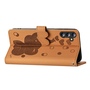 F�r Samsung Galaxy A16 Kunstleder Book Wallet Elefant H�lle Hellbraun