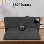 F�r Xiaomi Pad 7 / 7 Pro 360 Grad Baum Motiv Kunstleder Tasche Schwarz