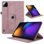 Fr Xiaomi Pad 7 / 7 Pro 360 Grad Baum Motiv Kunstleder Tasche Pink