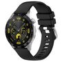 F�r Huawei Watch GT 5 46mm Silikon Armband gl�nzender Schnalle Schwarz