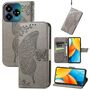 F�r ZTE Blade V60 Vita / Axon 60 Lite Kunstleder Wallet H�lle Grau