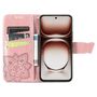 F�r Xiaomi Redmi 14C Kunstleder Book Wallet Schmetterling H�lle Rosa