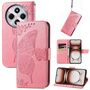 F�r Xiaomi Redmi 14C Kunstleder Book Wallet Schmetterling H�lle Pink