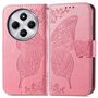 F�r Xiaomi Redmi 14C Kunstleder Book Wallet Schmetterling H�lle Pink