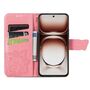 F�r Xiaomi Redmi 14C Kunstleder Book Wallet Schmetterling H�lle Pink